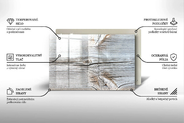 Kuchynská doska zo skla Svetlá štruktúra dreva