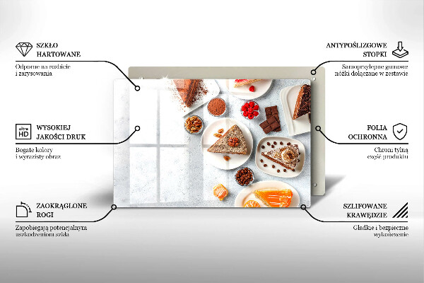 Kuchynská doska zo skla Sladkosť koláča