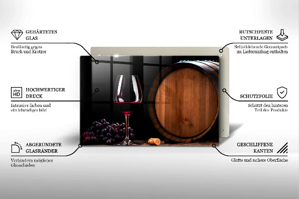 Kuchynská doska zo skla Sudový pohár na víno