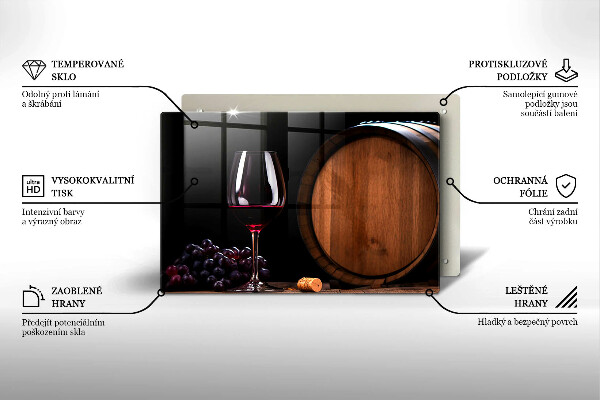 Kuchynská doska zo skla Sudový pohár na víno