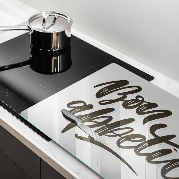 Kuchynská doska zo skla Nápis Bon Appetit