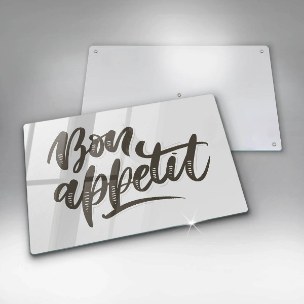 Kuchynská doska zo skla Nápis Bon Appetit