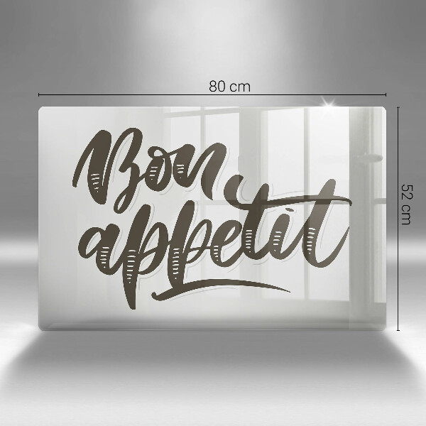 Kuchynská doska zo skla Nápis Bon Appetit