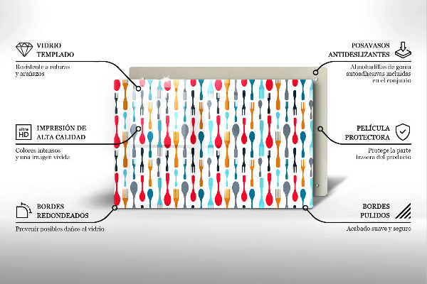 Kuchynská doska zo skla Ilustrácia lyžice