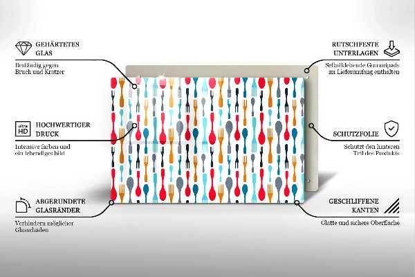 Kuchynská doska zo skla Ilustrácia lyžice