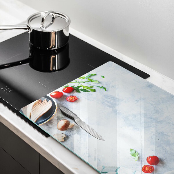 Kuchynská doska zo skla Ingrediencie v kuchyni