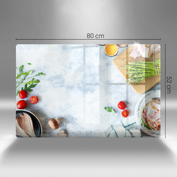 Kuchynská doska zo skla Ingrediencie v kuchyni