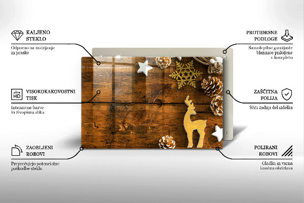 Kuchynská doska zo skla vianočné dekorácie