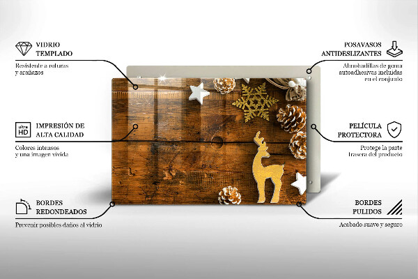 Kuchynská doska zo skla vianočné dekorácie