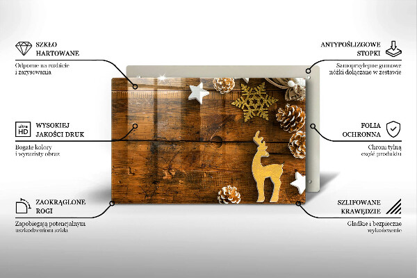 Kuchynská doska zo skla vianočné dekorácie