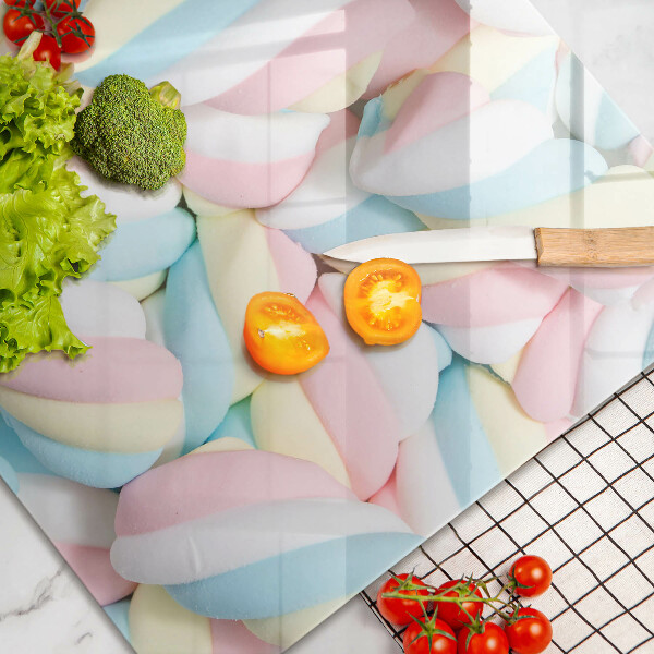 Kuchynská doska zo skla Farebné marshmallows