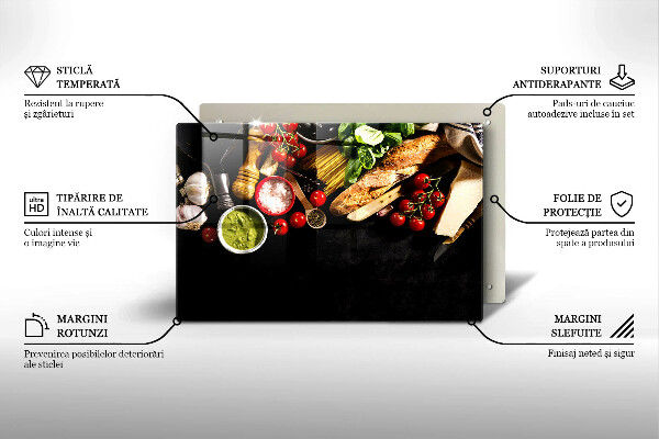 Kuchynská doska zo skla Talianske prísady a koreniny