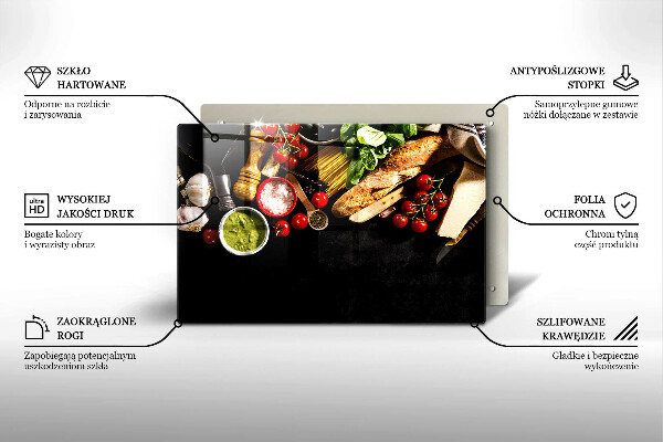 Kuchynská doska zo skla Talianske prísady a koreniny