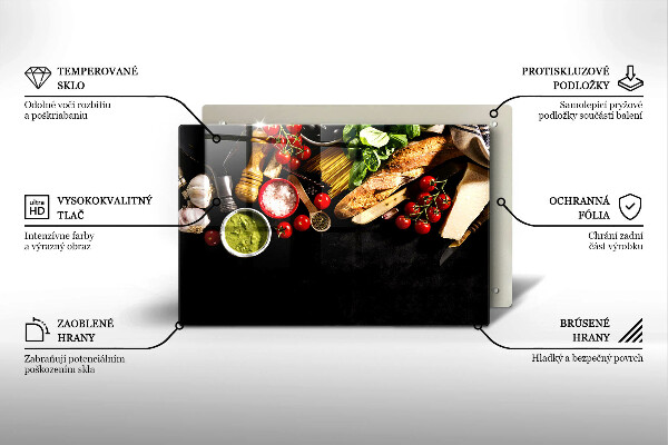 Kuchynská doska zo skla Talianske prísady a koreniny