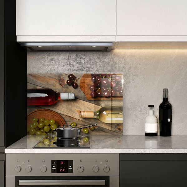 Kuchynská doska zo skla Fľaše na víno a hrozno