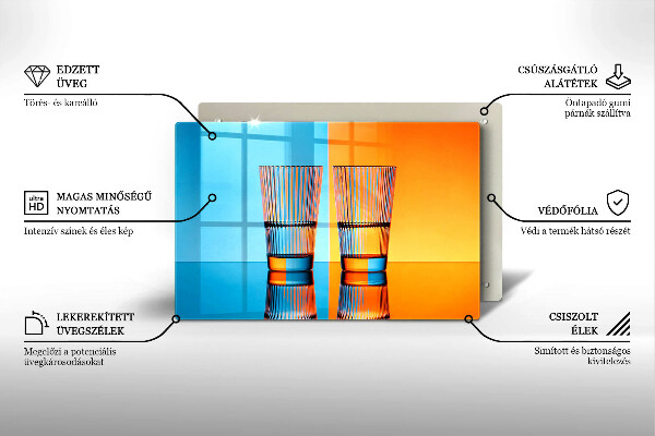 Kuchynská doska zo skla Dva poháre vody