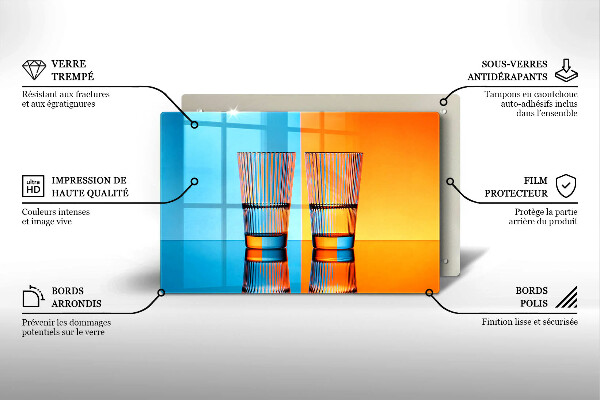 Kuchynská doska zo skla Dva poháre vody