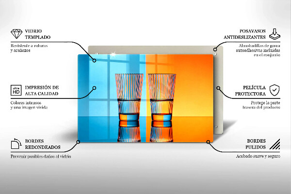 Kuchynská doska zo skla Dva poháre vody