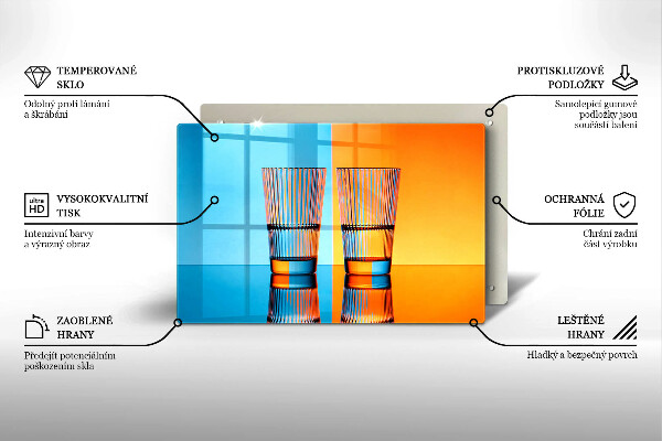 Kuchynská doska zo skla Dva poháre vody