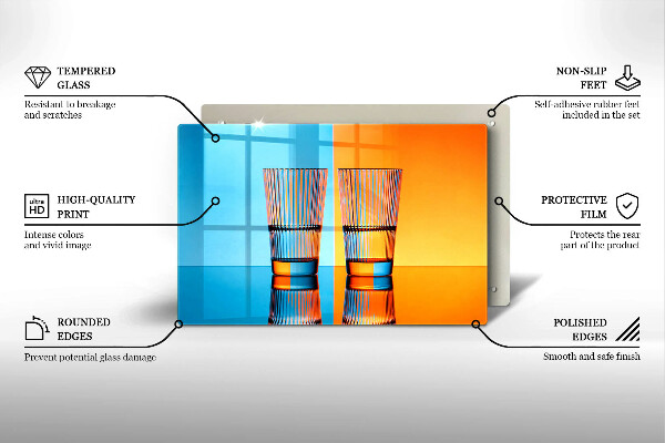 Kuchynská doska zo skla Dva poháre vody