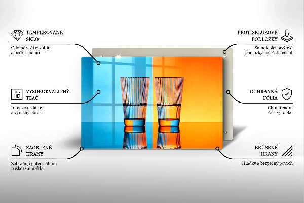 Kuchynská doska zo skla Dva poháre vody