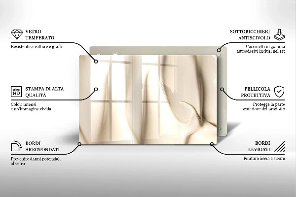 Kuchynská doska zo skla Krémová zmrzlina