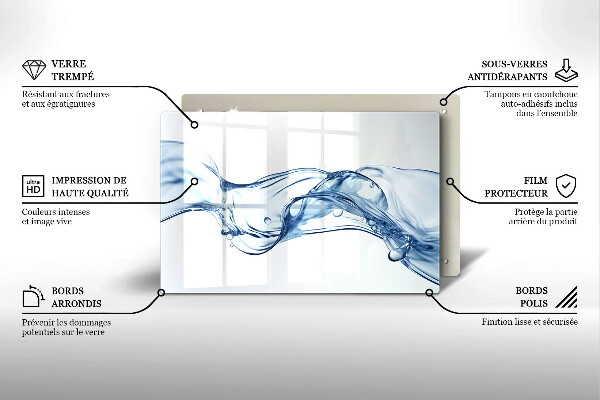 Kuchynská doska zo skla Krištáľová voda