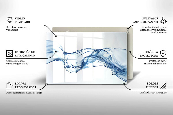 Kuchynská doska zo skla Krištáľová voda