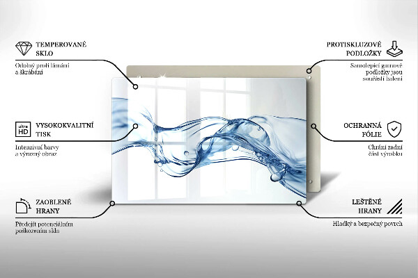 Kuchynská doska zo skla Krištáľová voda