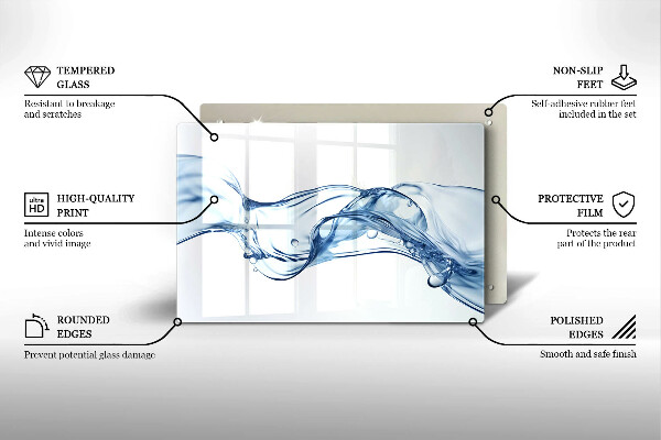 Kuchynská doska zo skla Krištáľová voda