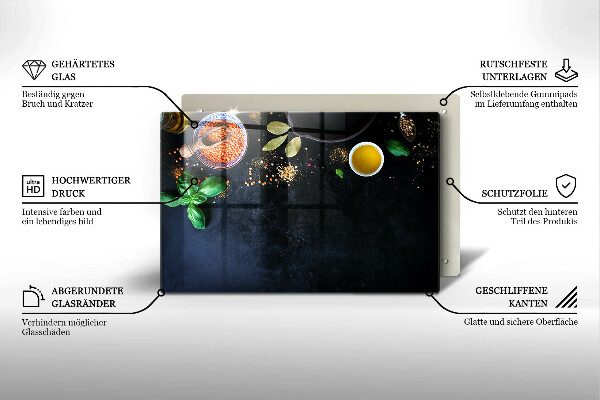 Kuchynská doska zo skla Misky s korením