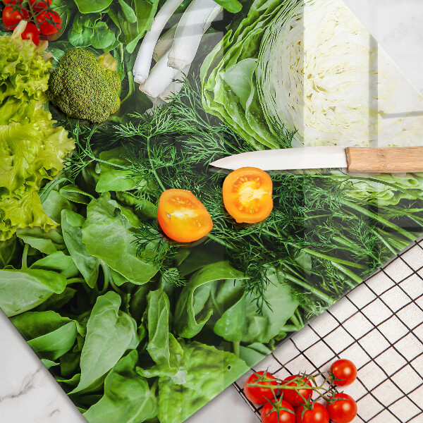 Kuchynská doska zo skla Zelená zelenina