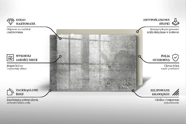 Kuchynská doska zo skla Betónová textúra