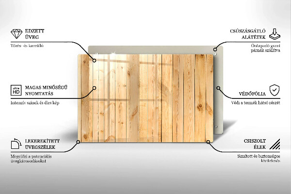 Kuchynská doska zo skla Jemné drevené dosky