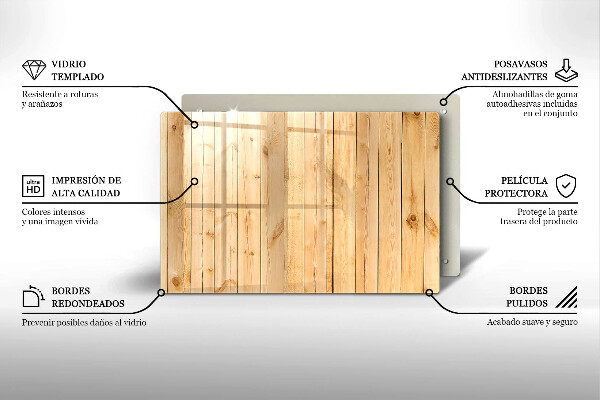 Kuchynská doska zo skla Jemné drevené dosky