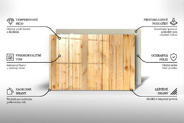 Kuchynská doska zo skla Jemné drevené dosky
