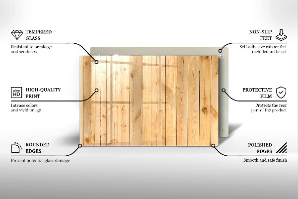 Kuchynská doska zo skla Jemné drevené dosky