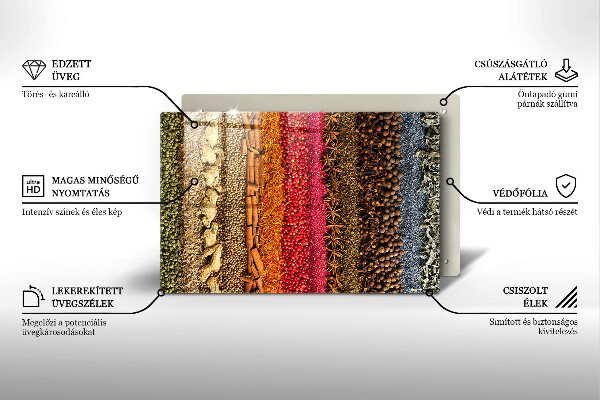 Kuchynská doska zo skla Farebné korenie