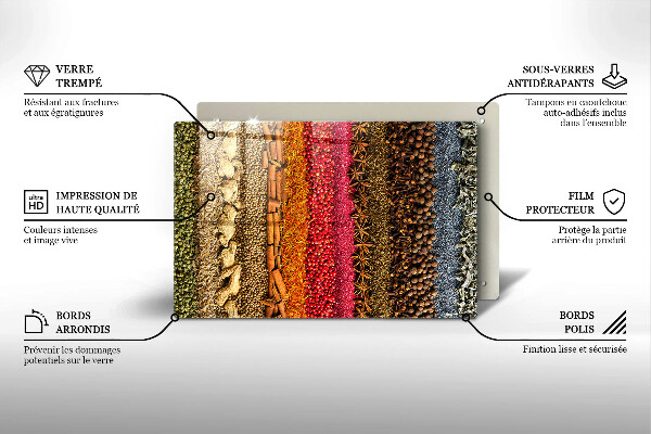 Kuchynská doska zo skla Farebné korenie