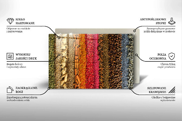Kuchynská doska zo skla Farebné korenie