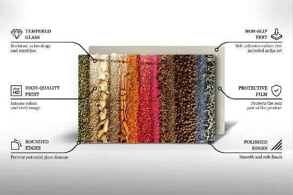 Kuchynská doska zo skla Farebné korenie