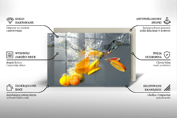 Kuchynská doska zo skla Citróny vo vode
