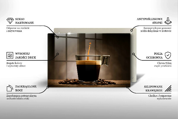 Kuchynská doska zo skla Sklo a kávové zrná