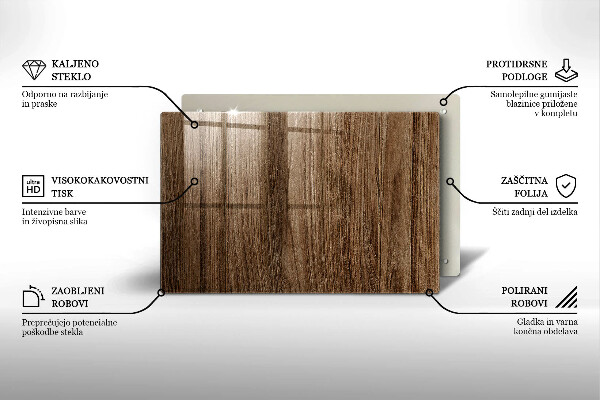 Kuchynská doska zo skla Textúra dreva