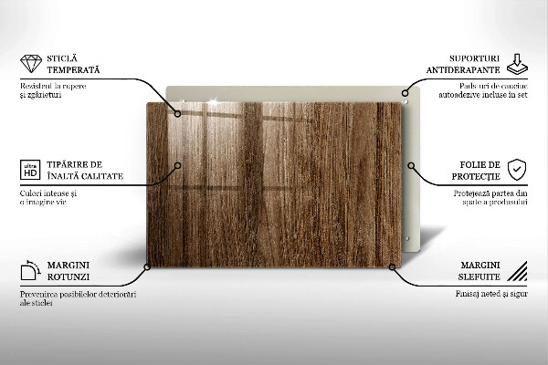 Kuchynská doska zo skla Textúra dreva