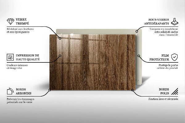 Kuchynská doska zo skla Textúra dreva