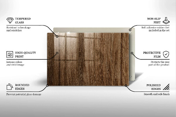 Kuchynská doska zo skla Textúra dreva