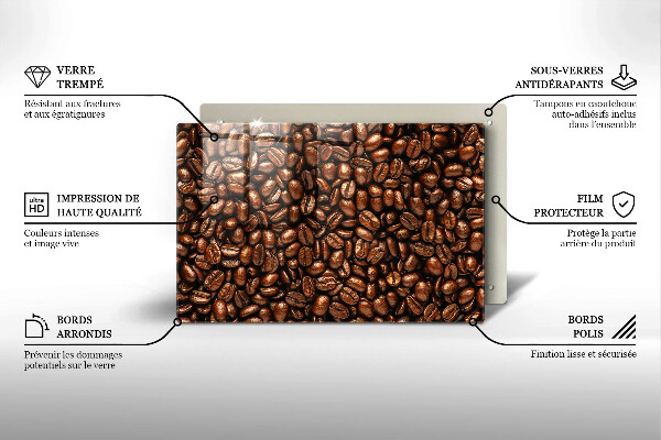 Kuchynská doska zo skla Kávové zrná