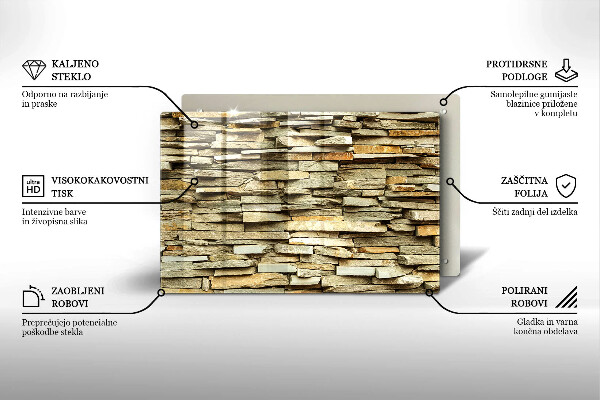 Kuchynská doska zo skla Dekoratívne kamene