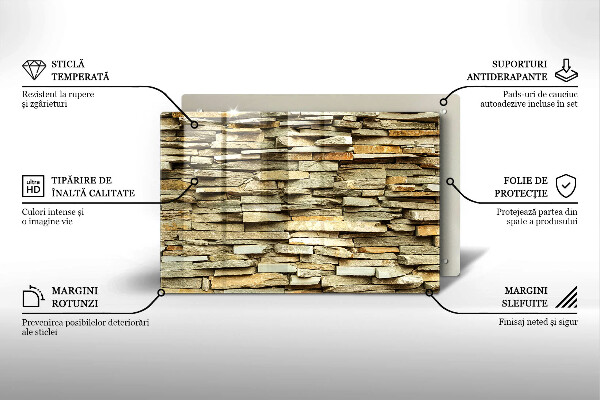 Kuchynská doska zo skla Dekoratívne kamene